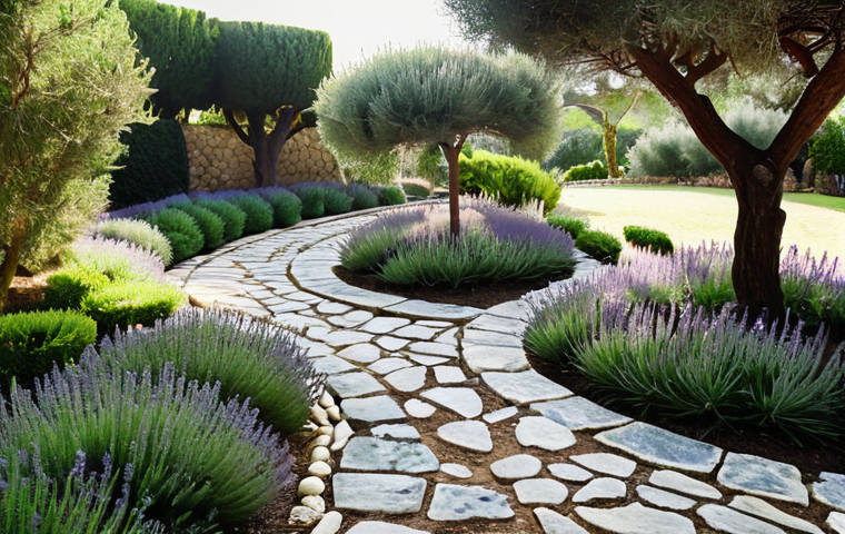 **Prompt:** A serene therapeutic garden in Portugal. Lush lavender and rosemary plants frame a winding stone pathway leading to a tranquil water fountain. Soft, natural light filters through the trees, creating a relaxing atmosphere. In the style of a vibrant, detailed photograph, capturing the essence of Portuguese gardens.