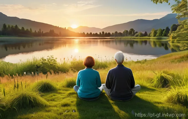 아웃도어 테라피로 신체 건강 증진하기 - **Prompt:** A dynamic scene featuring individuals of various ages engaging in mindful outdoor exerci...