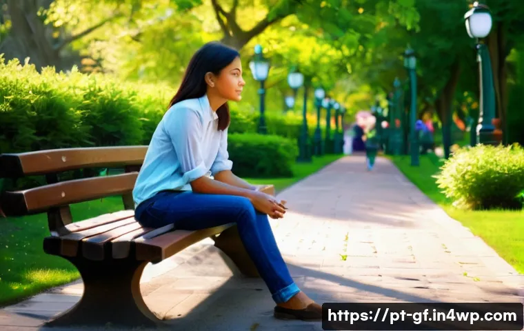 자연에서의 아웃도어 테라피 프로그램 - **Prompt 1: Urban Tranquility**
    "A young adult (20s-30s, wearing comfortable, modest everyday cl...